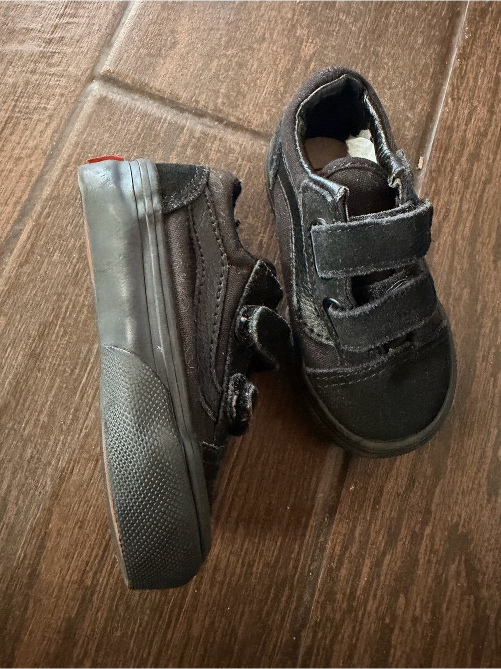 Vans Kids Black Double-Strap Skate Sneakers